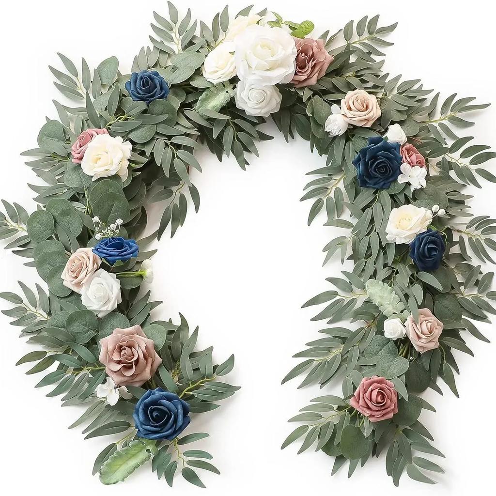 180CM Artificial Eucalyptus Willow Leaf Vine Wedding Wall Decoration Green Plant Dining Table Arrangement Eucalyptus Leaves