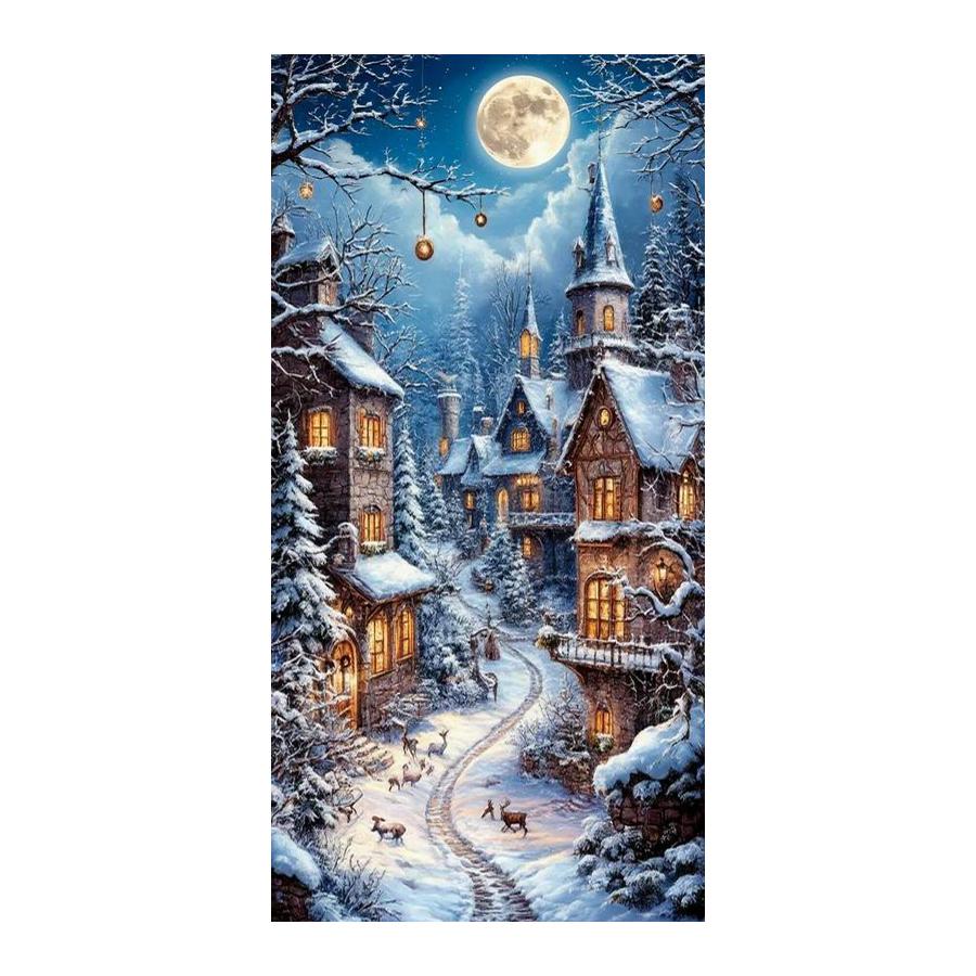 Winter Scenery House Large Size Diamond Painting New Collection Diy Full Square Round Drill Rhinestone Embroidery Mosaic Cross Stitch Kits Wall Decor