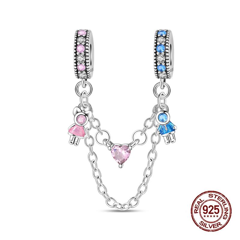 100% Copper Original Stars Moon Flower Safety Chains Spacer Beads Charms Fit 3Mm Bracelet Diy Jewelry Guardian Gift