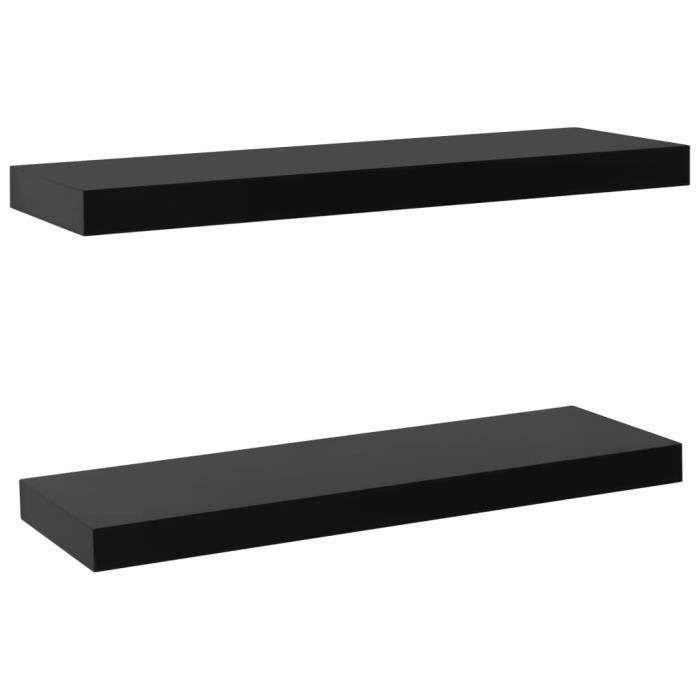 VidaXL Floating Wall Shelves 2 Pcs Black 60x20x3.8 Cm 288201