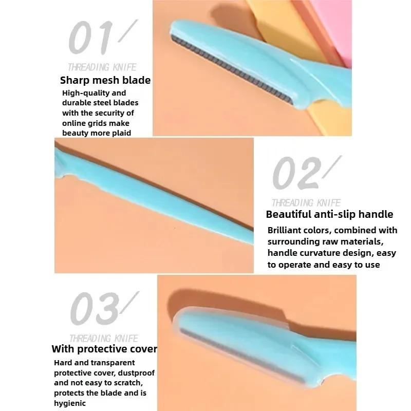 Rasoio Multiuso Delicato Professionale per Sopracciglia e Viso da Donna Strumento di Cura della Pelle Esfoliante di Sicurezza con Copertura della Lama di Precisione