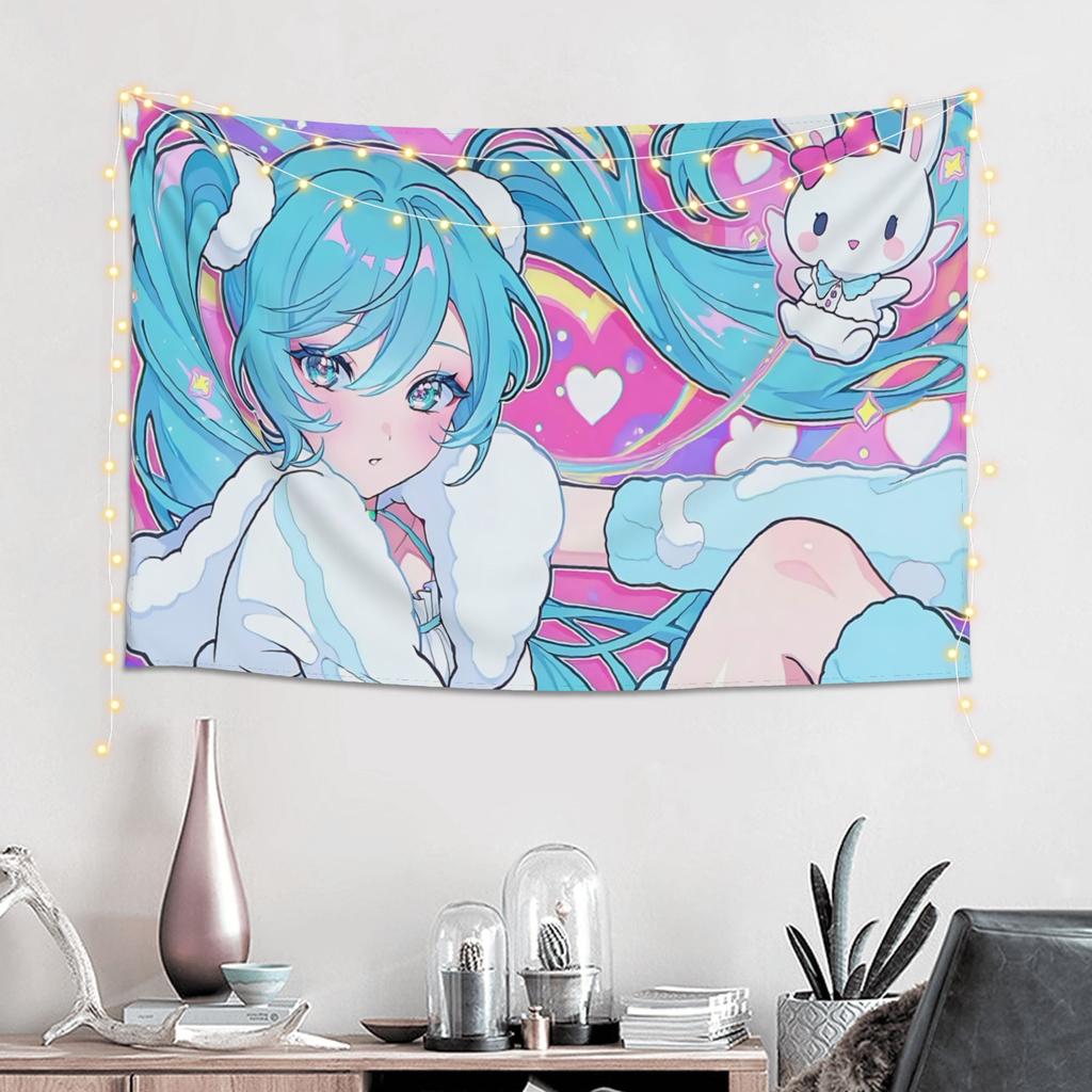 Hatsune Miku Cutecore Tapestry Wall Hanging Blanket Tapestry Home Decor Items Wall Decorations