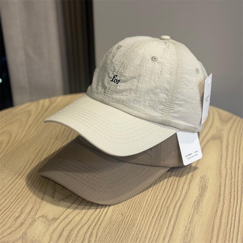 Simple Small Letter Embroidery Quick-drying Light and Thin Sunscreen Cap Women's Summer Outdoor Travel Sun Hat Men