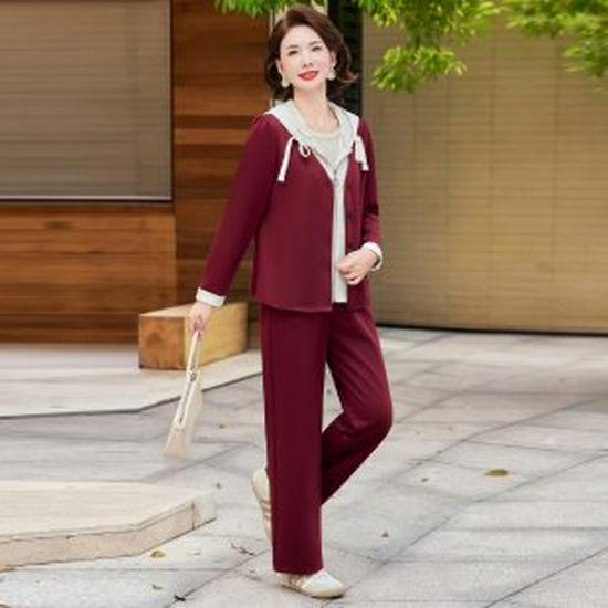 Chic Slimming Women s Spring/Autumn Sports Suit: Fresh 2026 Two-Piece Set for Stylish, Youthful Comfort 3XL красный