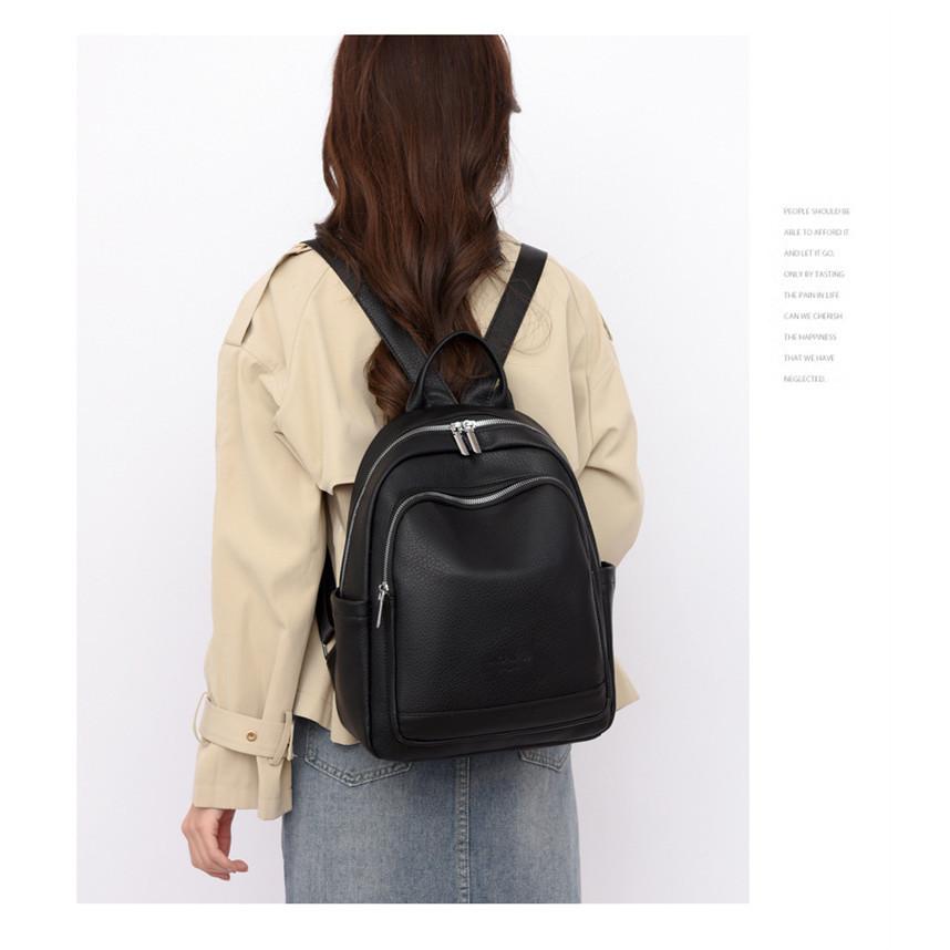 IELGY backpack, high-end solid color, fashionable large-capacity backpack, casual schoolbag, commuting