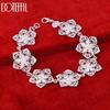 925 Sterling Silver Charming Flower Bracelet - Wedding Fashion Gift Jewelry