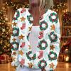 Women's Christmas Print Long Sleeve Knit Cardigan Button Down Sweater