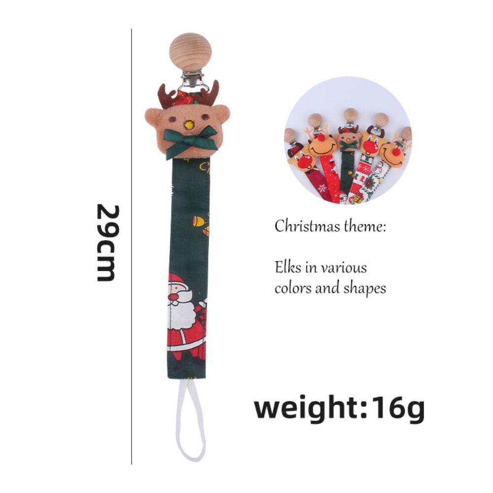 Handmade Baby Pacifier Clip Chain Cotton Cartoon Style Pacifier Holder Dummy Clips Baby Christmas Gift