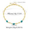 Handmade Turquoise Beaded Clavicle Necklace 18k Gold Plated Niche Jewelry For Women