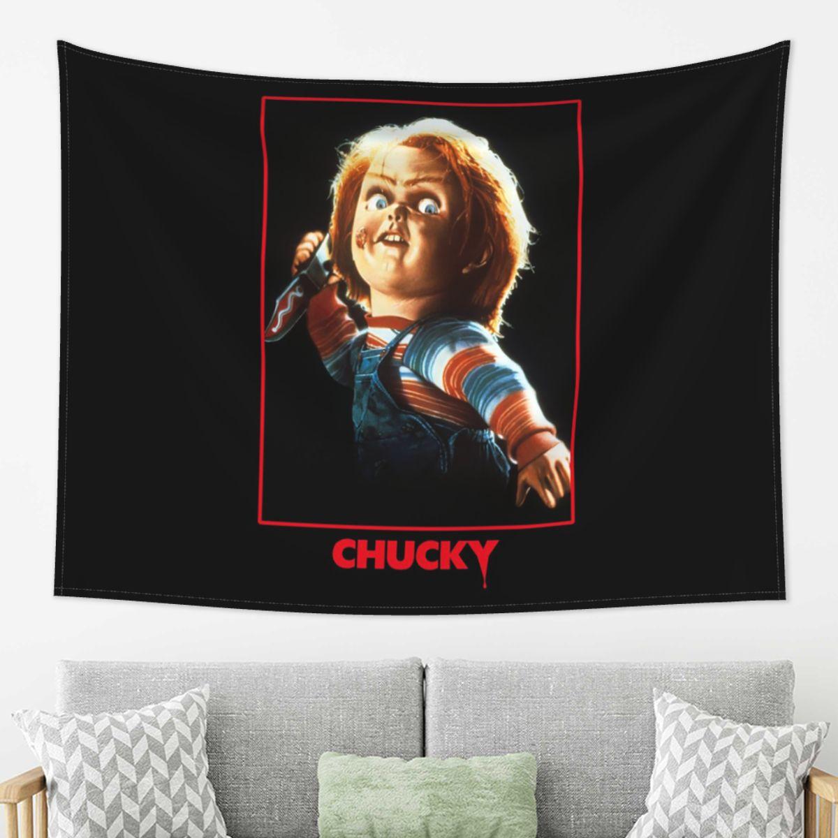 Good Guys Childs Play Chucky Tapestry Wall Hanging Aesthetic Home Decoration Tapestries for Dorm Room 74x94cm(29x37in)