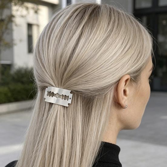 2/3/4Pcs Hair Pins, Gothic Style Razor Design Hairpins, Hair Clips for Bangs Side Hair, Halloween Cosplay Punk