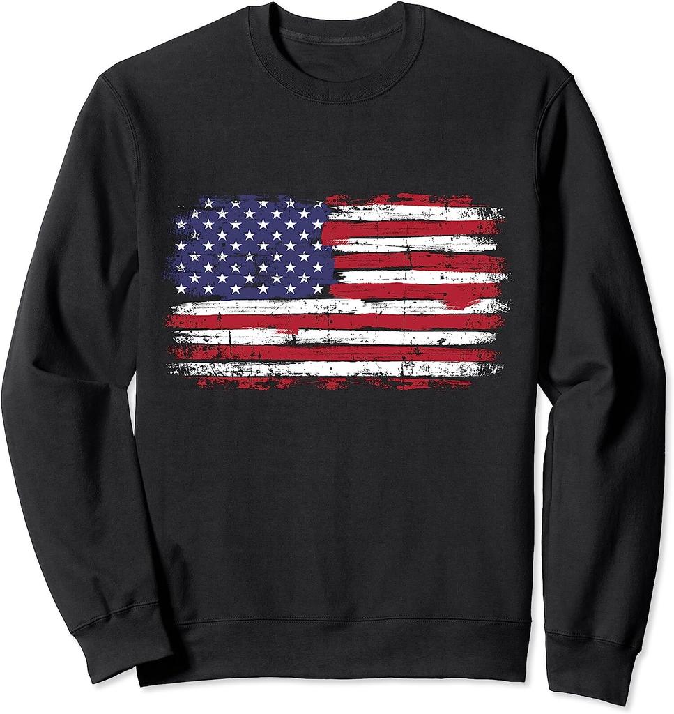 US Flag Vintage For American Independence Day Gift Unisex Crewneck Sweatshirt