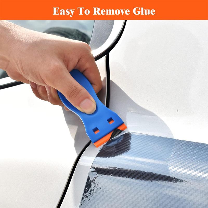 Plastic Razor Blade Scraper with 100 Pcs Plastic Blades Window Cleaning Scraper for Removal Glue Labels Sticker on Car Glass