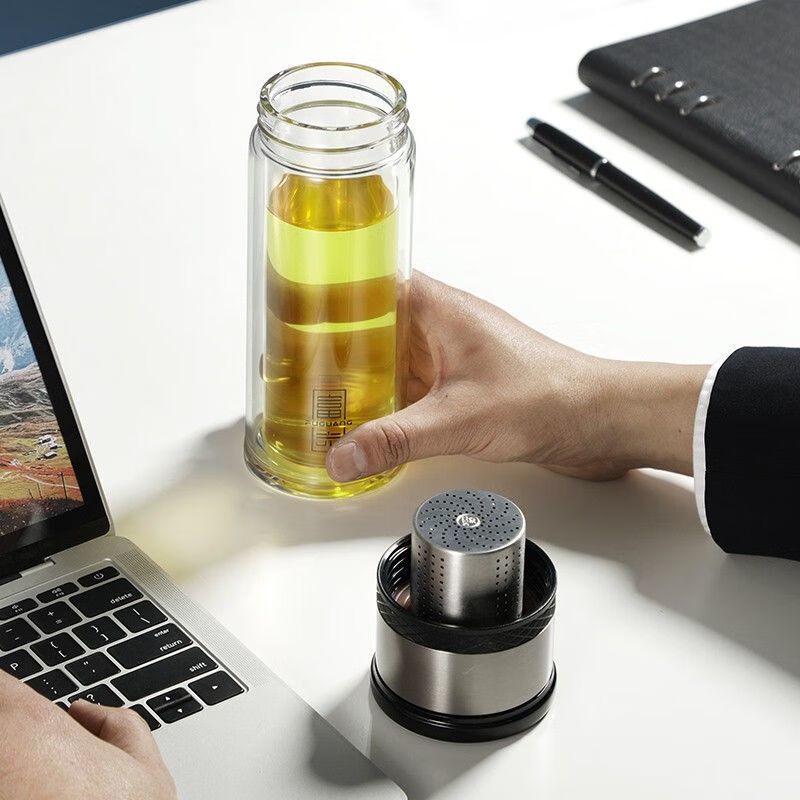 Fuguang Mingpin Double-Layer Glass Tea Infuser Cup 300ml