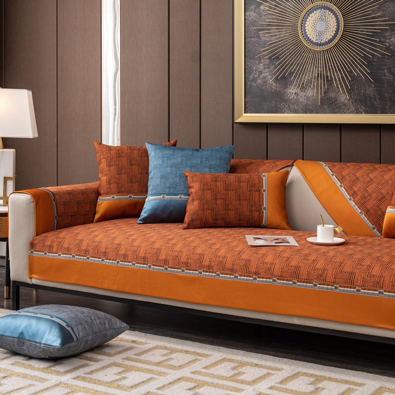 Nowoczesna luksusowa narzuta na sofę Loveseat narzuta na sofę teksturowana patchworkowa poduszka na sofę ochraniacz na meble antypoślizgowy