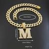Hip Hop Full Diamond English Letter M Alloy Pendant Fashion Men's Trendy Accessories Hip Hop Accessories