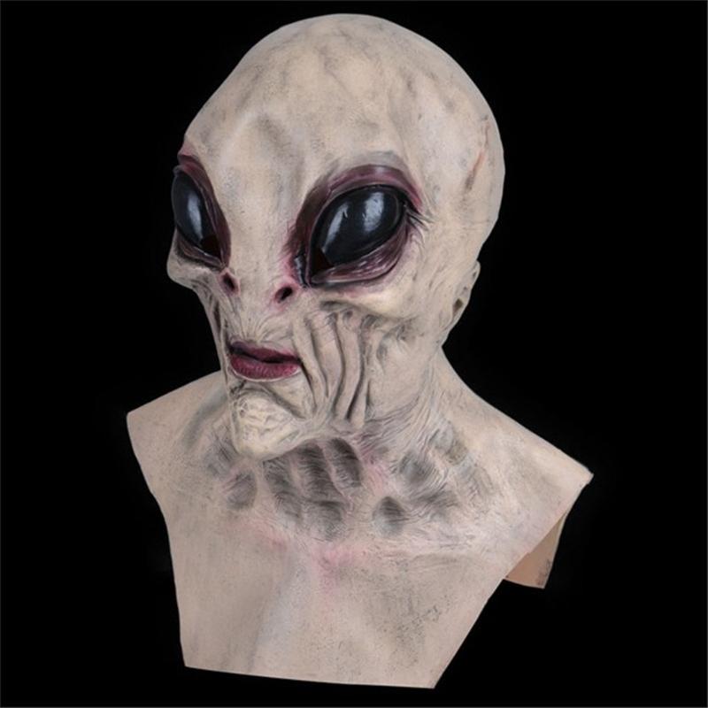 ET Cosplay Costume Halloween Party Saucer Man 3D Full Face Mask for Adults