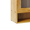 90CM Retro 2 Door Sliding Cabinet Three Layers of Storage Space,Suitable for Bathrooms,Kitchens,Dining Rooms,Natural