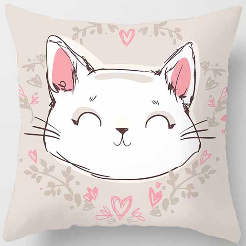 Cat Printed Pillowcase Bedroom Living Room Pillowcase Home Decoration Car Sofa Cushion Cover