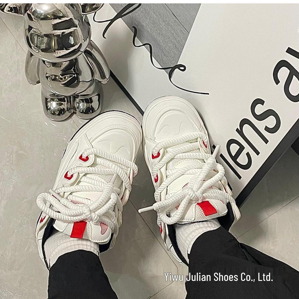 Unisex American High Street White Canvas Loafers - Trendy Spring Height-Increasing Casual Sneakers