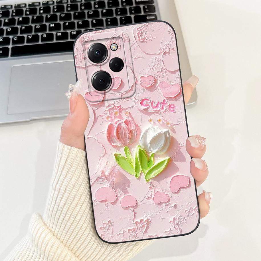 For Xiaomi Poco X5 Pro Case Cool Fashion Flower Sunset Soft Silicone Soft Protection Cover For Xiaomi Poco X5 X 5 X5Pro 5G Funda