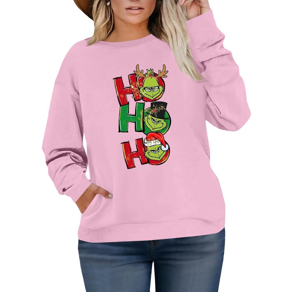 Women's Fashionable Casual Plus-Size Long Sleeve Pullover Printed Sweatshirt