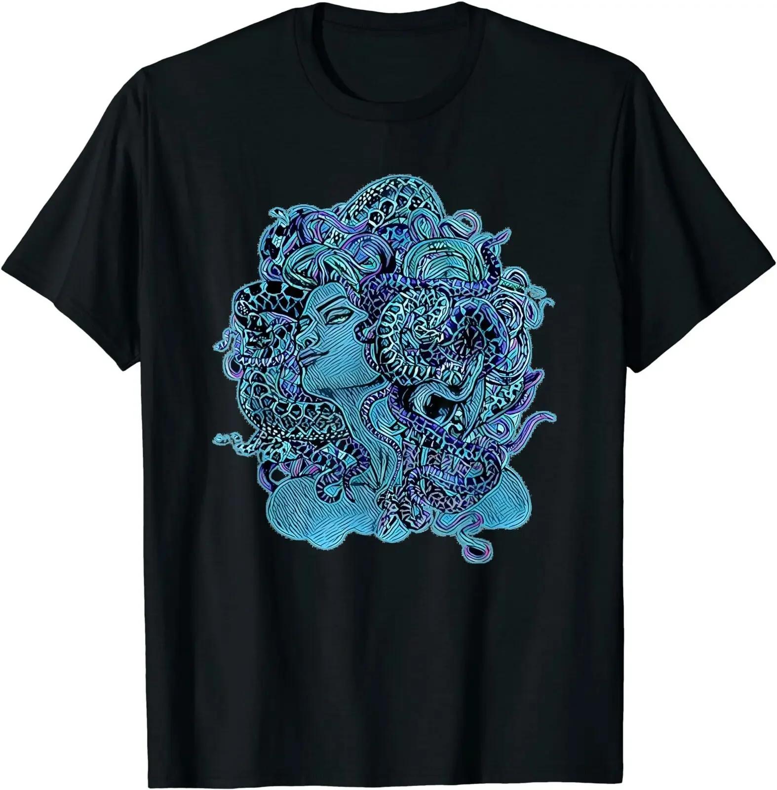 Medusa Serpent Head Graphic Tee Cotton Round Neck Short Sleeve TShirt for Unisex S