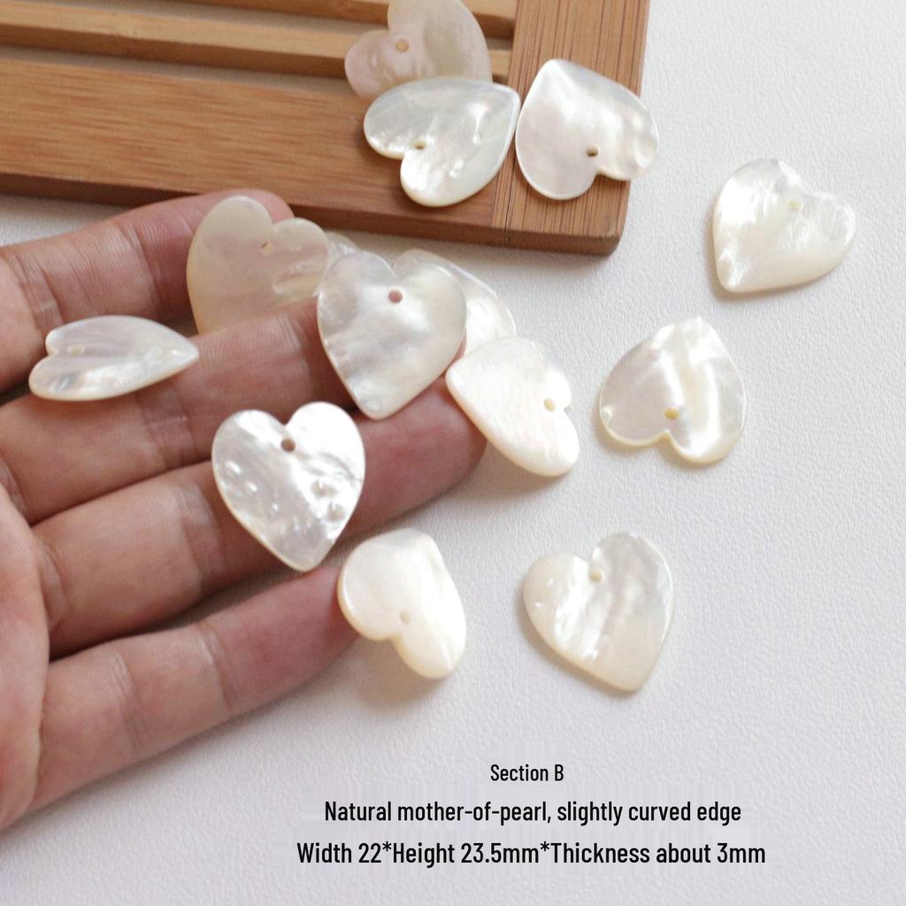 25mm Mother-of-Pearl Heart Pendant for DIY Jewelry & Accessories