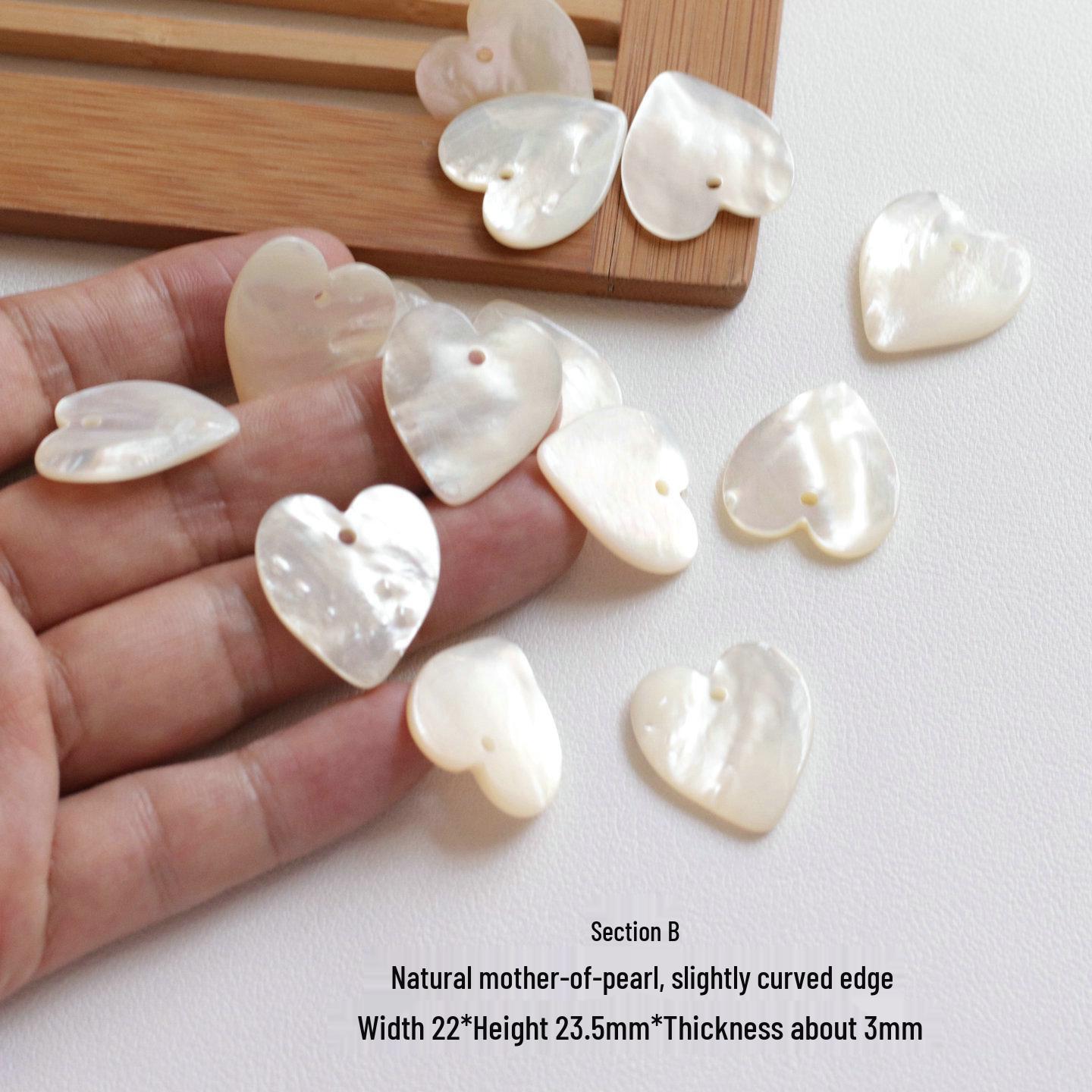 25mm Mother-of-Pearl Heart Pendant for DIY Jewelry & Accessories