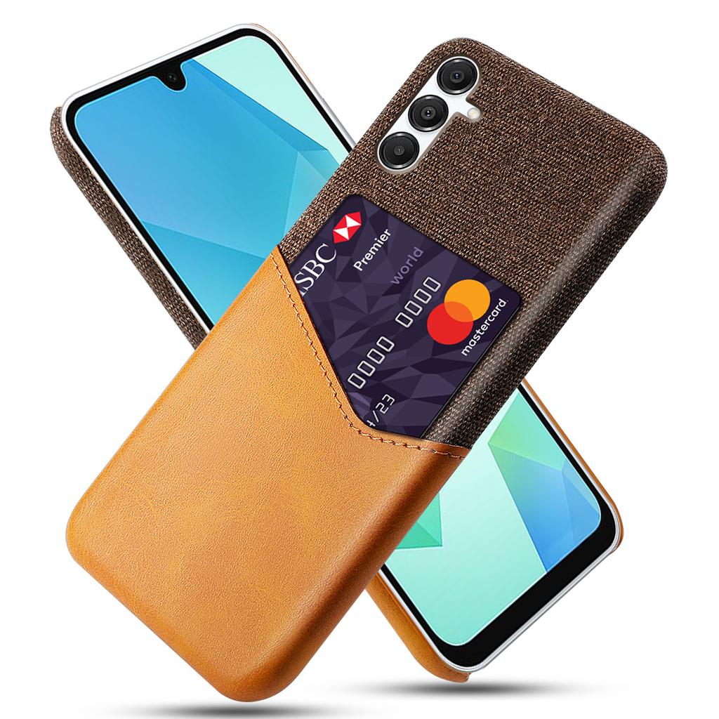 For Samsung Galaxy A17 5G/A17 4G Case PU Leather Cloth Texture Hard PC Phone Cover with Card Holder