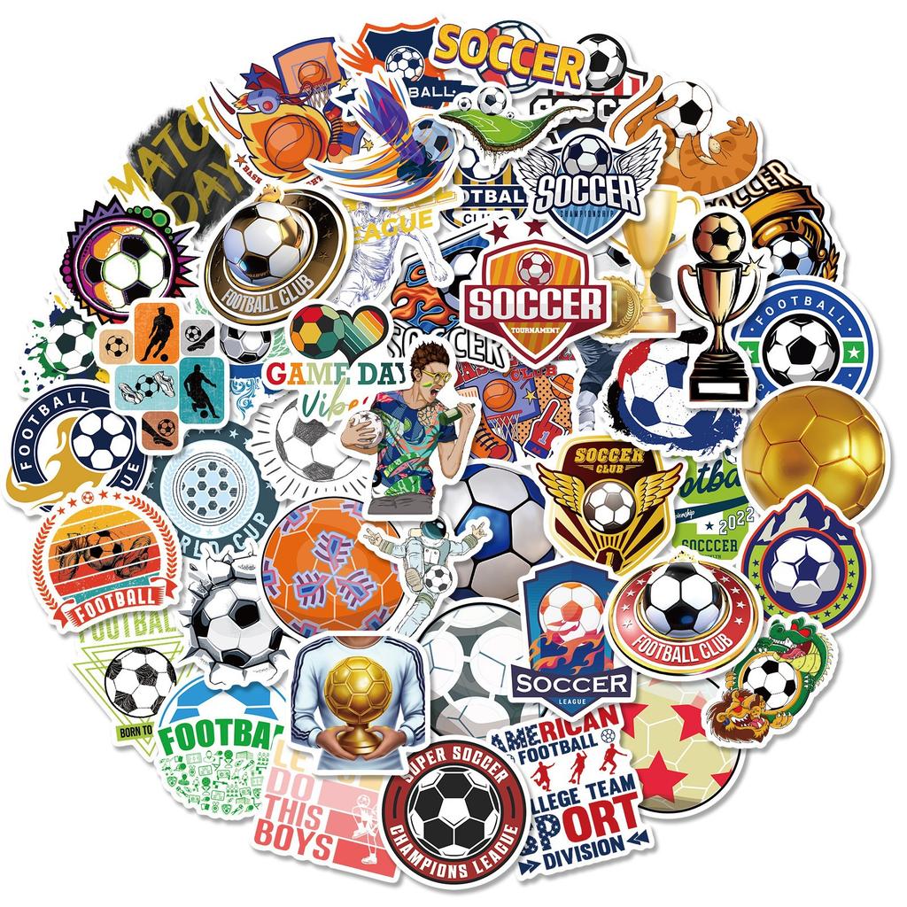 50 Football Trophy Stickers World Cup European Cup Football Trophy Suitcase American Ball PVC Stickers