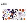 Reusable Holiday Window Film Halloween Witch Hat Ghost Clings, Spiders Bat Pumpkin Spooky Transparent Decorations Stickers for Home Party Store Glass