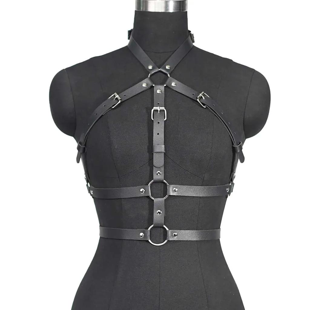 Sexy Women's PU Leather Body Harness Adjustable Buckle Straps Gothic Punk Waist Belt Sex Toys for Women