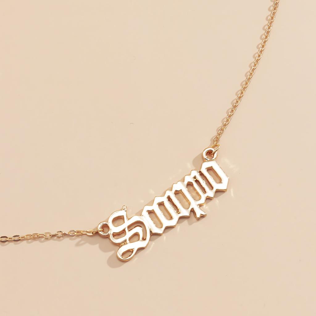 Accessories, temperament business geometric hollow items, simple and versatile thin chain letter pendant necklace