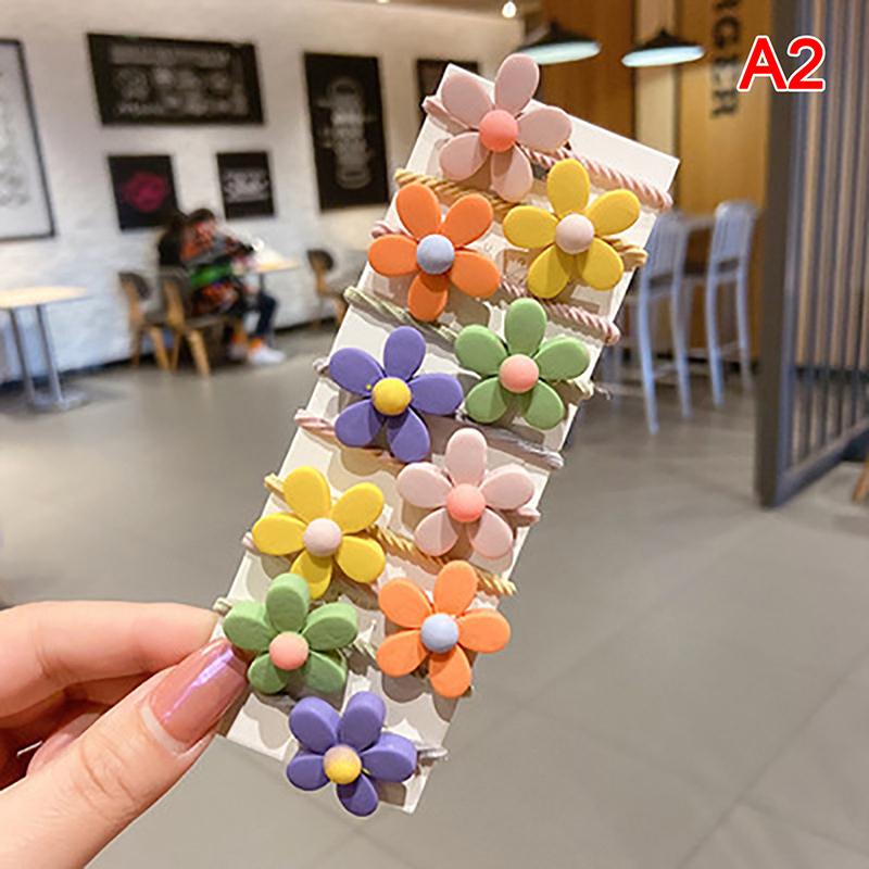 10 bucăți/set flori de fructe frânghie copii bebeluși elastic pentru păr elastice accesorii