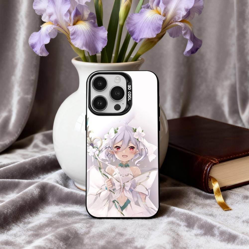 

P-Princess C-Connect K-Kokkoro Phone Case For iPhone17,16,15,14,13,12,11 Plus,Pro Max Candy Silver Plated Inside Cover iPhone15