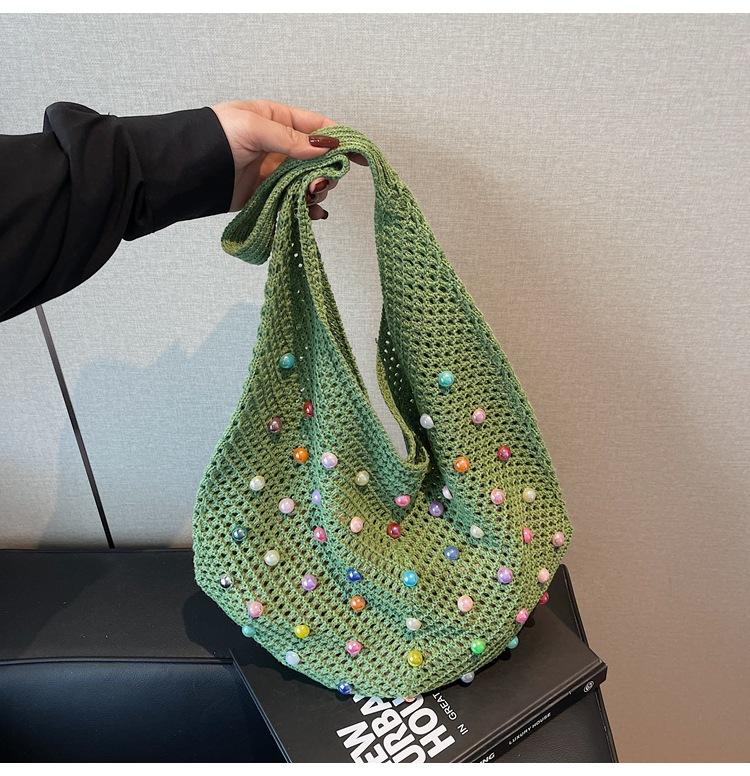 Large capacity hollow woven bag women's summer new shopping bag straw seaside vacation beach bag