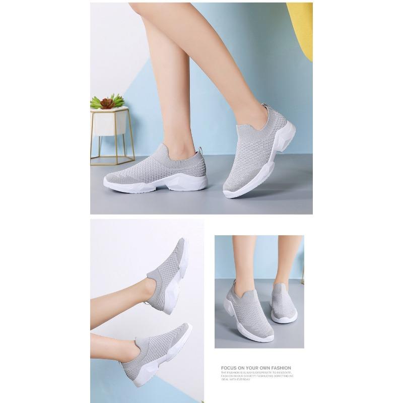 Spring and Summer New Fly Woven Elastic Socks Women's Shoes Casual Flat Bottom