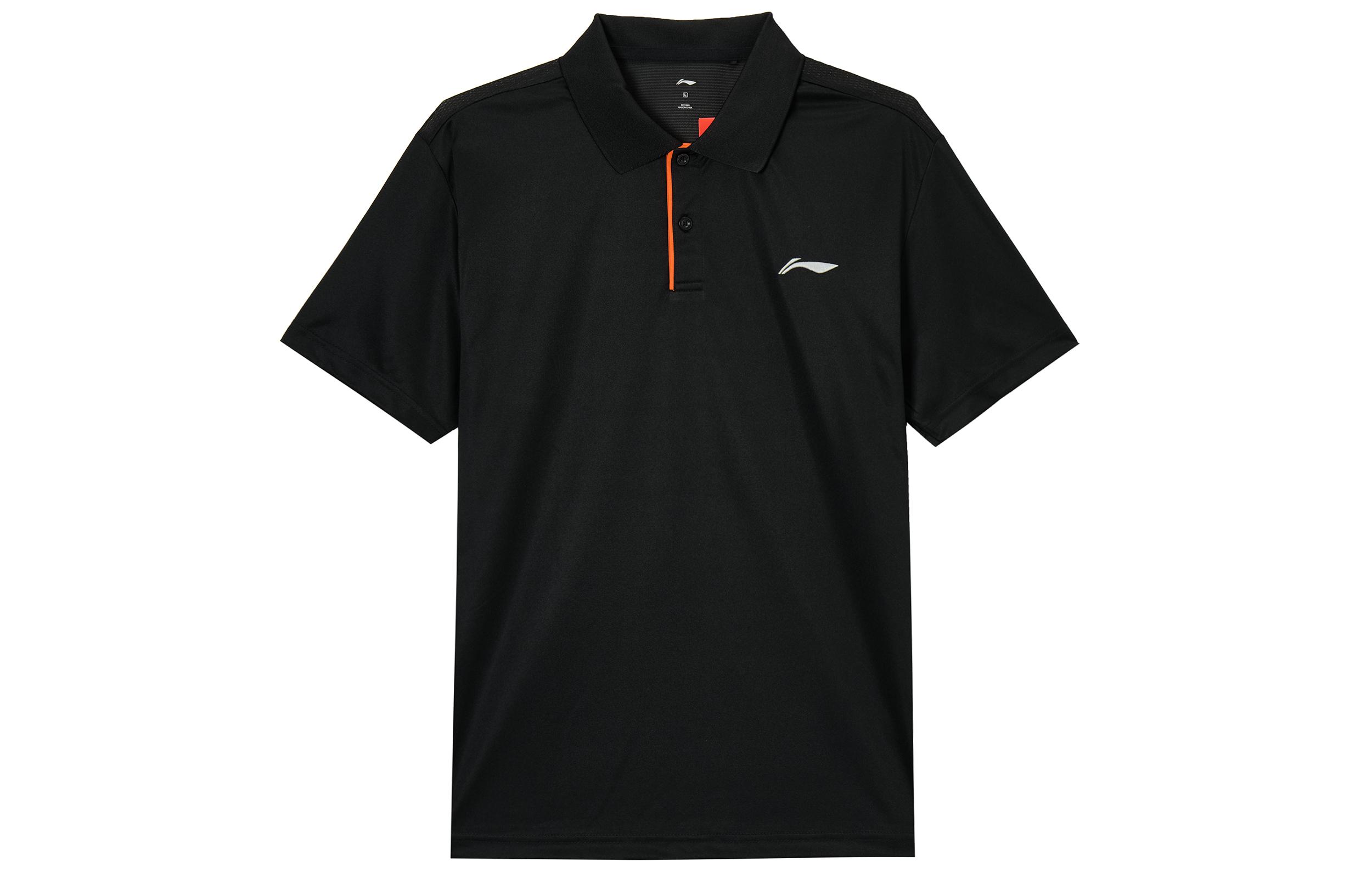 Li Ning Fitness Series Polo Shirt Men s Black APLT103-1 L