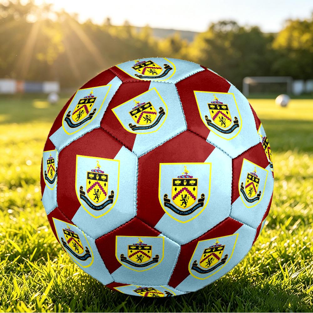 Burnley FootballPrinted Size 5 Soccer Ball, Anti Slip Adult Match Football Souvenir for Football Fans