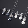 Jewelry Copper Bottom Gold-Plated Inlaid Fritillary Pearl Temperament Set Female 14Mm12Mm