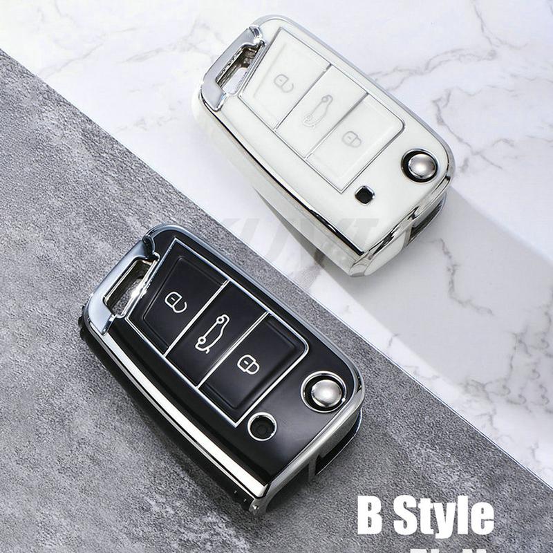 Funda de TPU para llave de coche, para VW, Volkswagen, Polo, Tiguan, Passat B5, B6, B7, Golf MK, Jetta, Skoda, Kodiaq, Superb, Octavia, Seat, etc.