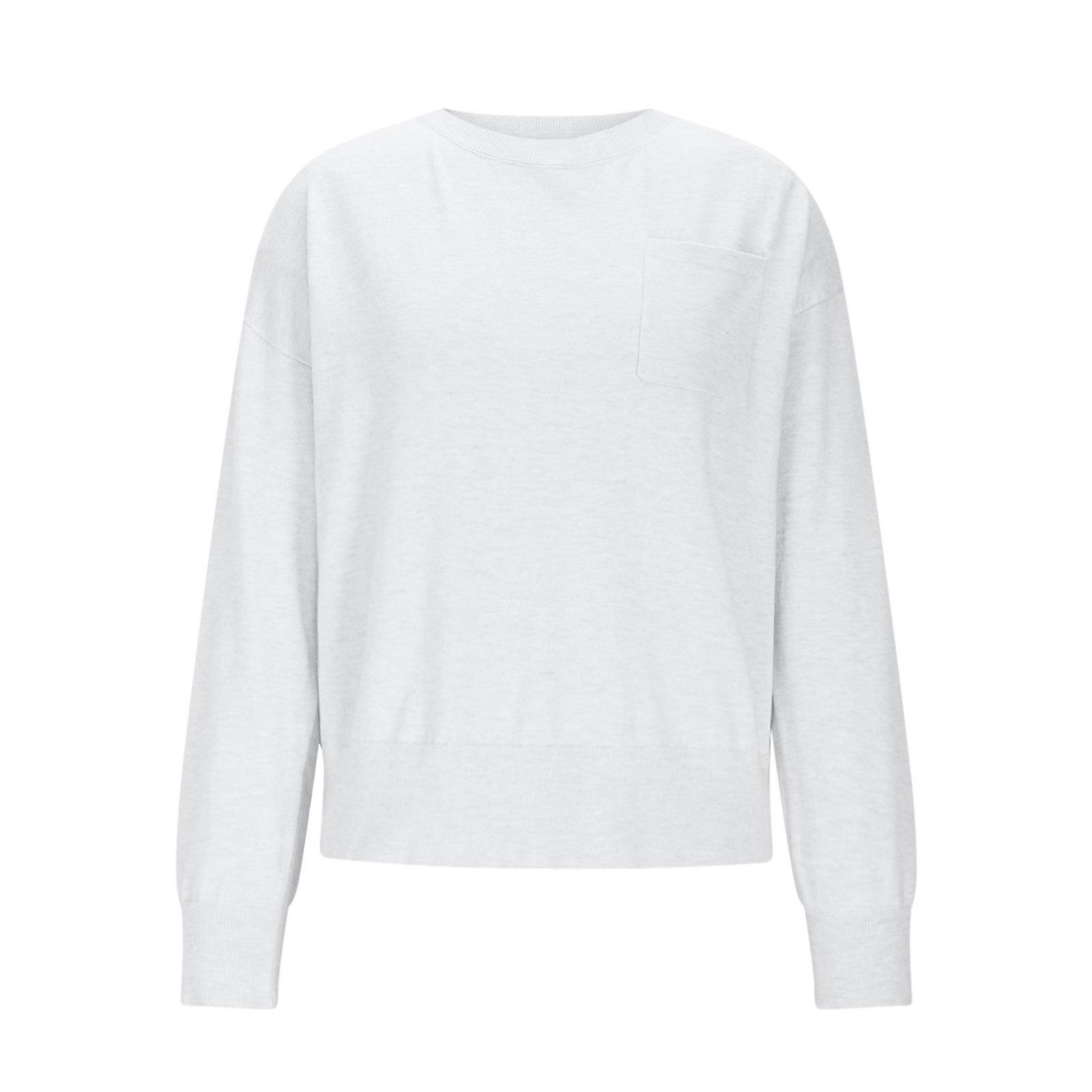 

2025 Осень/Зима Теплый Повседневный Однотонный Женский Пуловер с Круглым Вырезом Extra Large (XL)