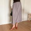 New Arrivals Open Run Women Check Frill Long Skirt Banding Design