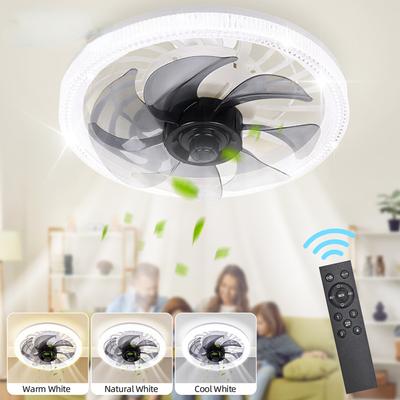 Modern Ceiling Fan Light LED Intelligent  Remote Control Dimmable Quiet Bedroom Restaurant Living Room E27 Base Ceiling Fan