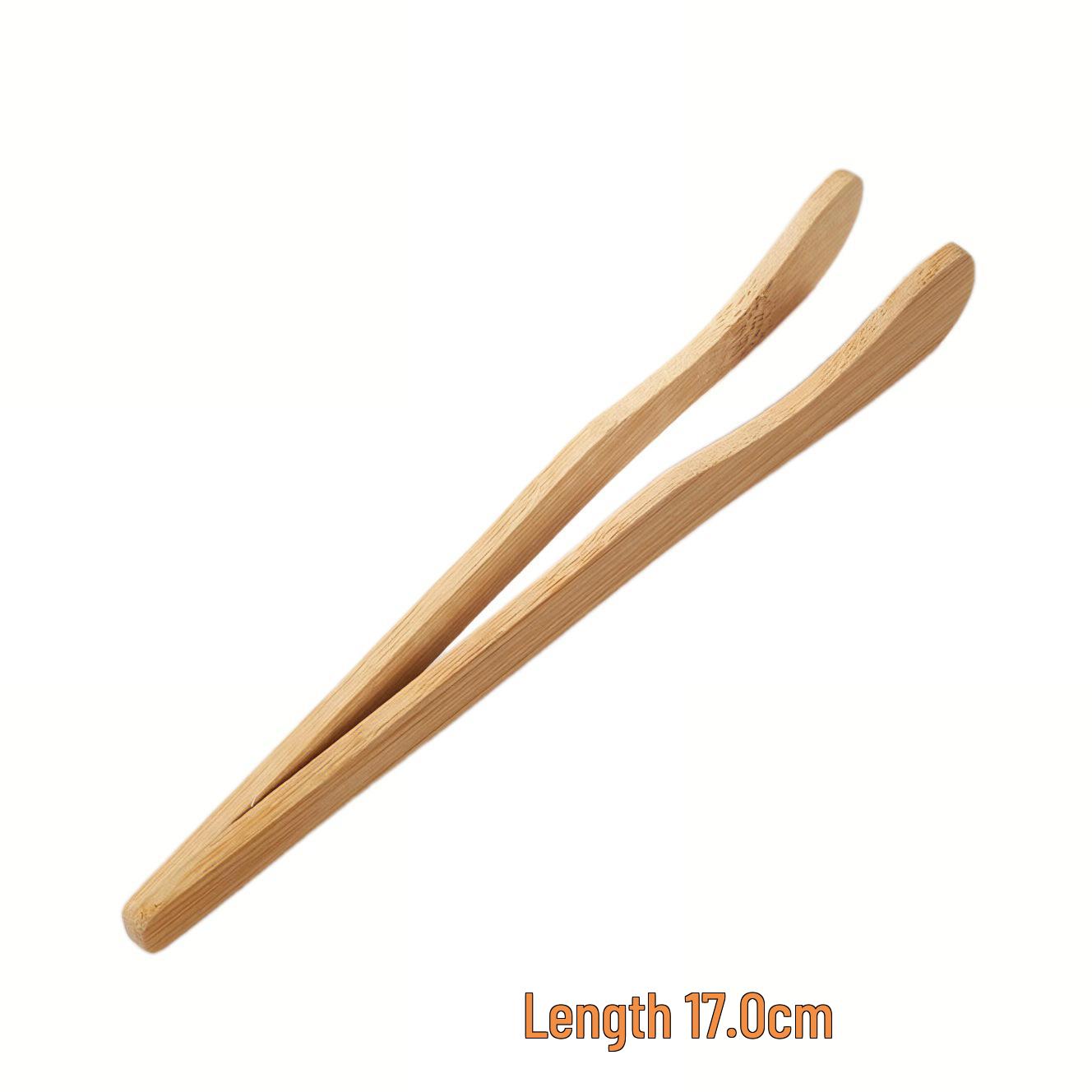 High-Temp Resistant Bamboo Tea Tongs - Portable Travel Tea Set Tweezers & Anti-Scald Cup Clips