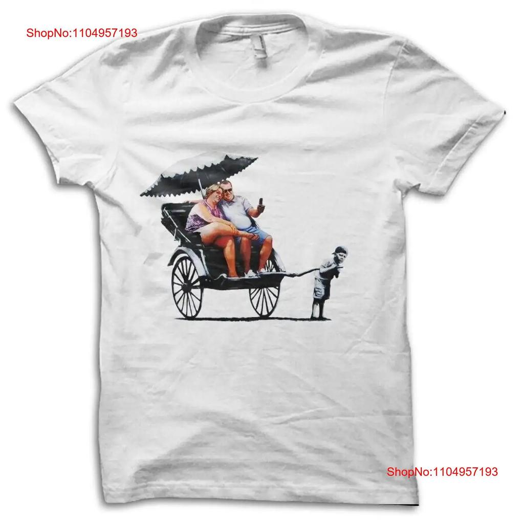 Banksy Rickshaw Kid Street Art Urban T Shirt M5548 vintage Washed Unisex Versatile Comfortable designer clothes graphic