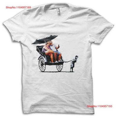 Banksy Rickshaw Kid Sztuka uliczna Miejski T-shirt M5548 vintage Prany Unisex Wszechstronny Wygodny ubrania projektanta graficzny