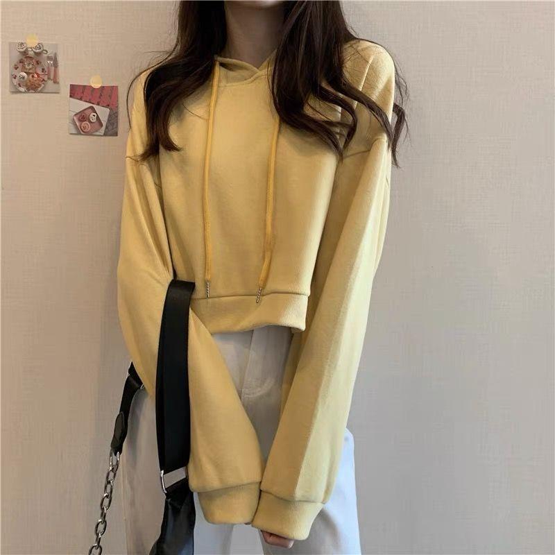 Womens Spring Hoodie With Embroidered Long Sleeves And Oversize Fit For Casual Wear