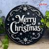 1pc Merry Christmas Metal Sign, Black & White Holiday Wall Decor with Elegant Script, Textured Metallic Surface, Indoor Outdoor Door Living Room